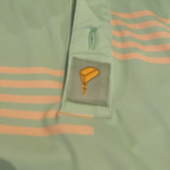 The Club (s)  Green and Yellow Striped Polo Shirt - Picture 3 of 5